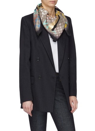 Figure View - Click To Enlarge - GUCCI - 'GucciGhost' print silk twill scarf