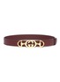 Main View - Click To Enlarge - GUCCI - Horsebit GG logo buckle leather belt