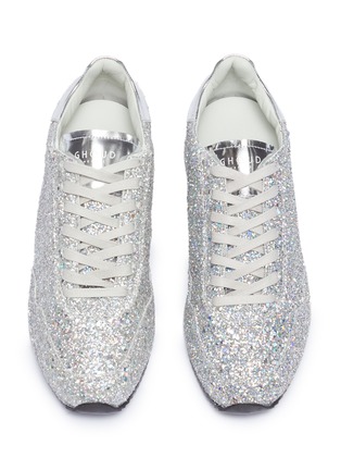 Detail View - Click To Enlarge - GHŌUD - Coarse glitter sneakers