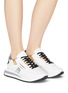 Figure View - Click To Enlarge - GHŌUD - Chunky outsole metallic trim leather sneakers
