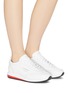 Figure View - Click To Enlarge - GHŌUD - Contrast outsole leather sneakers