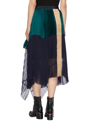 Back View - Click To Enlarge - SACAI - Drape panel pleated colourblock skirt
