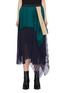 Main View - Click To Enlarge - SACAI - Drape panel pleated colourblock skirt
