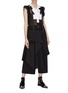 Figure View - Click To Enlarge - SACAI - Contrast bib strappy sleeveless shirt
