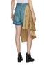 Back View - Click To Enlarge - SACAI - Pleated twill asymmetric wrap panel patchwork denim shorts