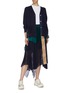 Figure View - Click To Enlarge - SACAI - Pleated check plaid back cardigan