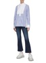 Figure View - Click To Enlarge - SACAI - Zip gusset contrast bib stripe shirt