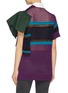 Back View - Click To Enlarge - SACAI - Tiered ruffle sleeve colourblock crochet knit polo shirt