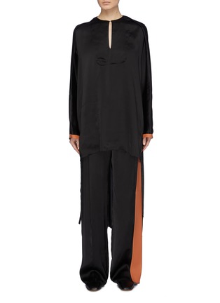 Main View - Click To Enlarge - LOEWE - Keyhole front satin high-low top