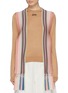 Main View - Click To Enlarge - LOEWE - Logo embroidered stripe scarf panel sweater