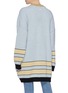 Back View - Click To Enlarge - LOEWE - Stripe jacquard hem oversized wool cardigan