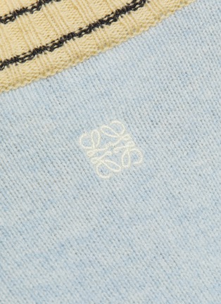 Detail View - Click To Enlarge - LOEWE - Stripe jacquard hem oversized wool knit dress