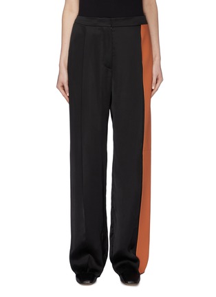 Main View - Click To Enlarge - LOEWE - Leather panel satin pants