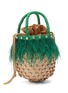 Detail View - Click To Enlarge - LE NINÈ - 'Nina Feather' glass crystal mini ostrich feather basket bag