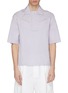 Main View - Click To Enlarge - STAFFONLY - 'Faguno' piping half placket short sleeve shirt
