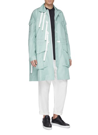 Figure View - Click To Enlarge - STAFFONLY - 'Ray' contrast strap mix pocket parka