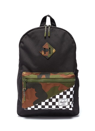 Main View - Click To Enlarge - HERSCHEL SUPPLY CO. - 'Heritage' camouflage checkerboard print canvas 16L kids backpack