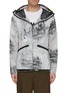 Main View - Click To Enlarge - MONCLER - 'Chardin' mesh panel abstract print patchwork hooded jacket