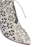 Detail View - Click To Enlarge - ALAÏA - Geometric lasercut lace-up ankle boots