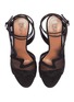 Figure View - Click To Enlarge - ALAÏA - Ankle strap wavy mesh panel suede sandals