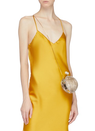 Figure View - Click To Enlarge - ROSANTICA - 'Ruth' faux pearl glass crystal cage sphere clutch