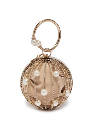 Main View - Click To Enlarge - ROSANTICA - 'Sasha' faux pearl glass crystal cage sphere clutch