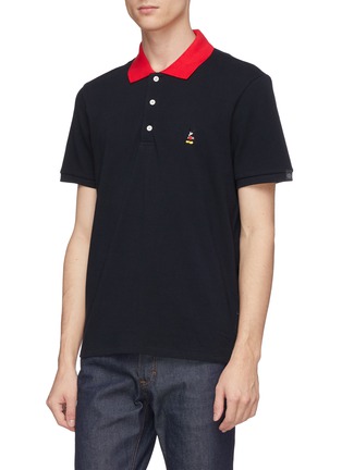 Detail View - Click To Enlarge - RAG & BONE - x Disney Mickey Mouse embroidered contrast collar unisex polo shirt