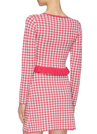 Back View - Click To Enlarge - C/MEO COLLECTIVE - 'Please Do' ruffle hem gingham check jacquard cropped top
