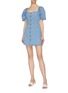 Figure View - Click To Enlarge - C/MEO COLLECTIVE - 'For The Story' puff sleeve darted denim dress
