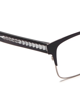 Detail View - Click To Enlarge - ALEXANDER MCQUEEN - Metal brow bar acetate optical glasses