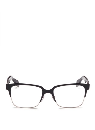 Main View - Click To Enlarge - ALEXANDER MCQUEEN - Metal brow bar acetate optical glasses