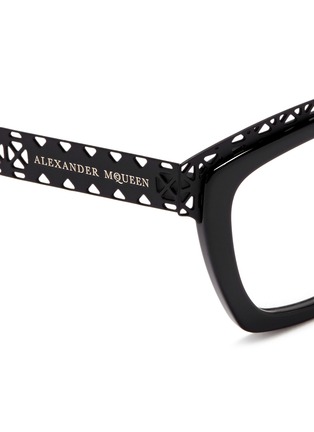 Detail View - Click To Enlarge - ALEXANDER MCQUEEN - Wavy cutout metal brow bar optical glasses