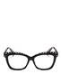 Main View - Click To Enlarge - ALEXANDER MCQUEEN - Wavy cutout metal brow bar optical glasses