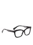 Figure View - Click To Enlarge - ALEXANDER MCQUEEN - Wavy cutout metal brow bar optical glasses