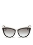 Main View - Click To Enlarge - ALEXANDER MCQUEEN - Metal brow bar acetate sunglasses