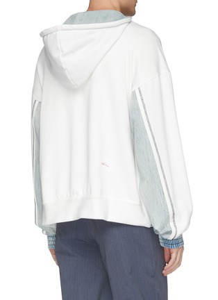 Back View - Click To Enlarge - INDICE STUDIO - 'Kujan' patchwork denim hoodie