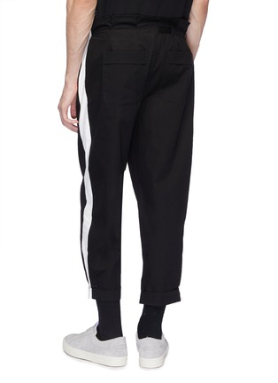 Back View - Click To Enlarge - INDICE STUDIO - Stripe outseam belted cropped track pants