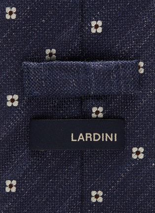 Detail View - Click To Enlarge - LARDINI - Floral embroidered woven silk-linen tie