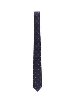 Figure View - Click To Enlarge - LARDINI - Floral embroidered woven silk-linen tie
