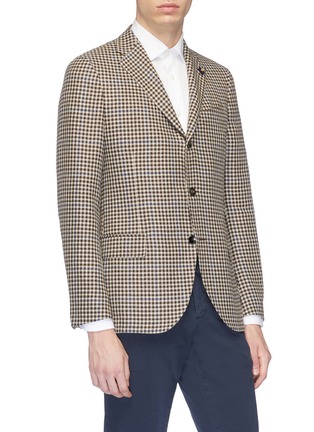 Front View - Click To Enlarge - LARDINI - Houndstooth check plaid blazer