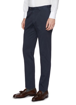 Front View - Click To Enlarge - LARDINI - 'Soho' pleated slim fit twill chinos