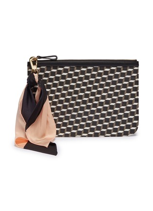 Main View - Click To Enlarge - PIERRE HARDY - 'Cube Perspective' print detachable sash tie large pouch