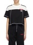 Main View - Click To Enlarge - ADIDAS ORIGINALS BY ALEXANDER WANG - 'Disjoin' 3-Stripes sleeve logo print colourblock cropped top