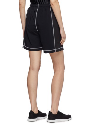 Back View - Click To Enlarge - ADIDAS ORIGINALS BY ALEXANDER WANG - Contrast overlock stitching logo print shorts