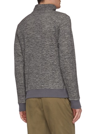 Back View - Click To Enlarge - CHRISTIAN KIMBER - Cotton-wool mock neck half-zip knit top