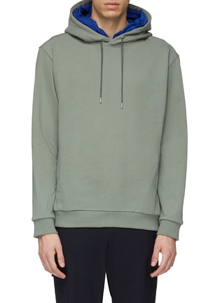 Main View - Click To Enlarge - SOLID HOMME - Zip outseam layered hoodie