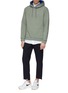 Figure View - Click To Enlarge - SOLID HOMME - Zip outseam layered hoodie