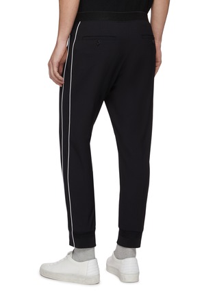 Back View - Click To Enlarge - SOLID HOMME - Piped outseam jogging pants