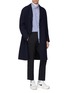 Figure View - Click To Enlarge - SOLID HOMME - Zip waist tab twill pants