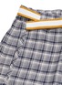  - SOLID HOMME - Belted check plaid linen-cotton shorts